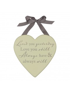 Amore MDF Heart Plaque 20cm - Loved You Yesterday